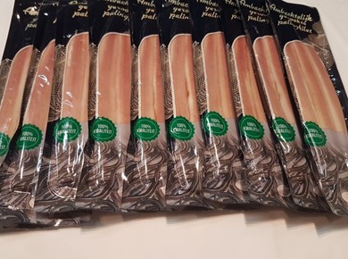 100 pakjes vers gerookte palingfilet van 100gr